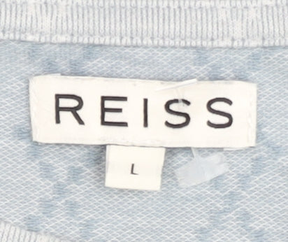 Reiss Men's Blue Graphic Print Cotton T-Shirt, L