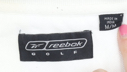 Reebok Golf Men's White Polo Shirt, Medium, Cotton