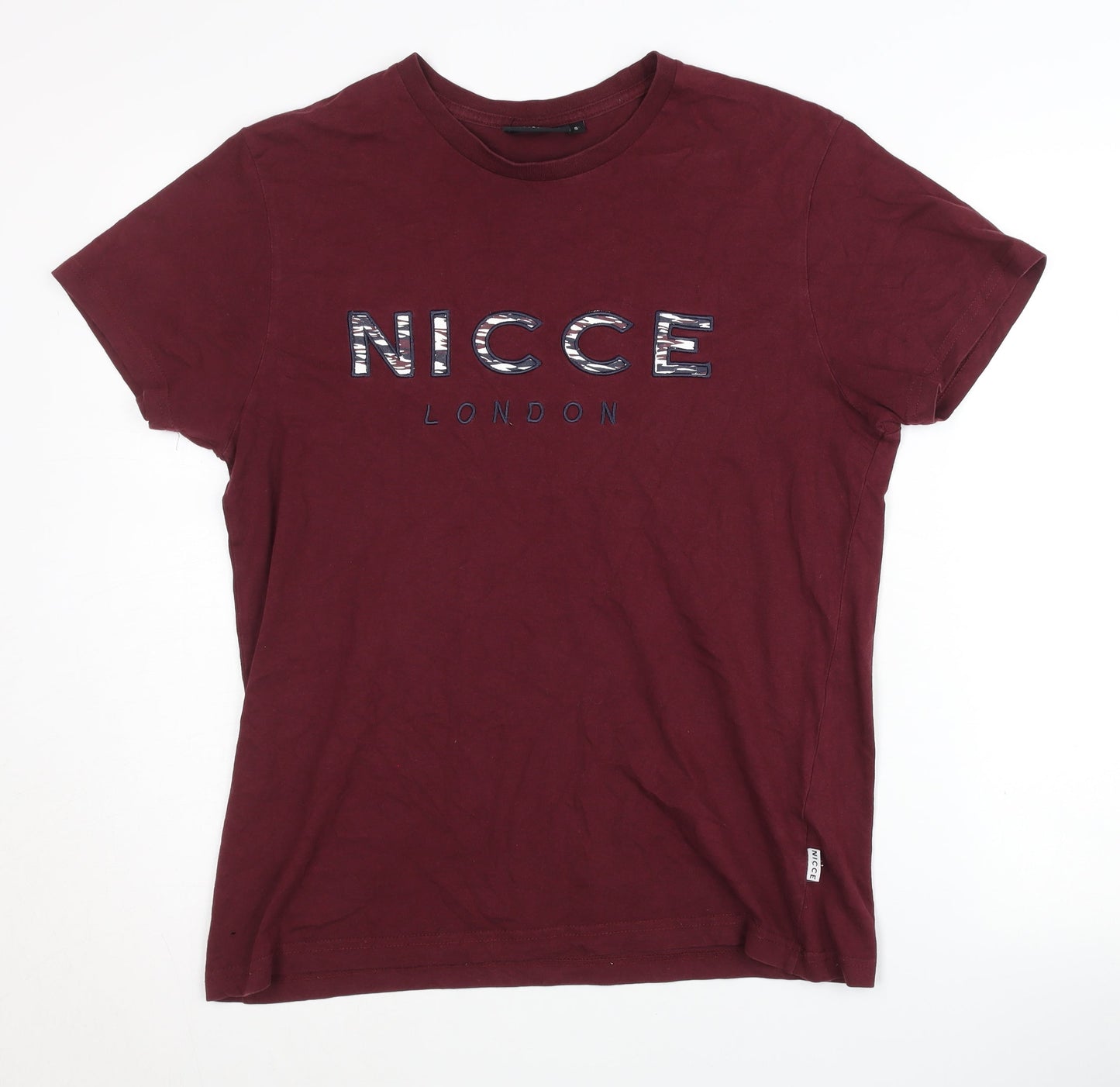 Nicce Men's Red Crew Neck Logo T-Shirt Size S