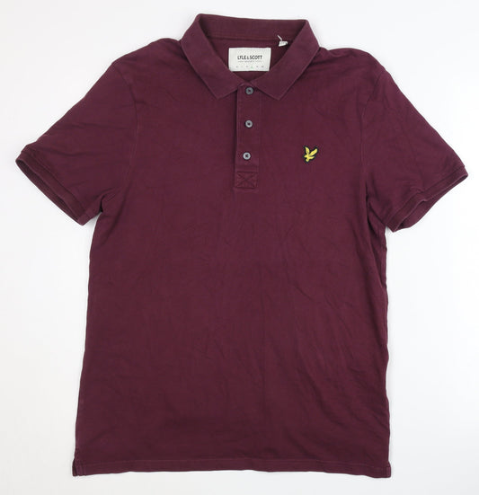 Lyle & Scott Men's Red Polo Shirt Size L Short Sleeve
