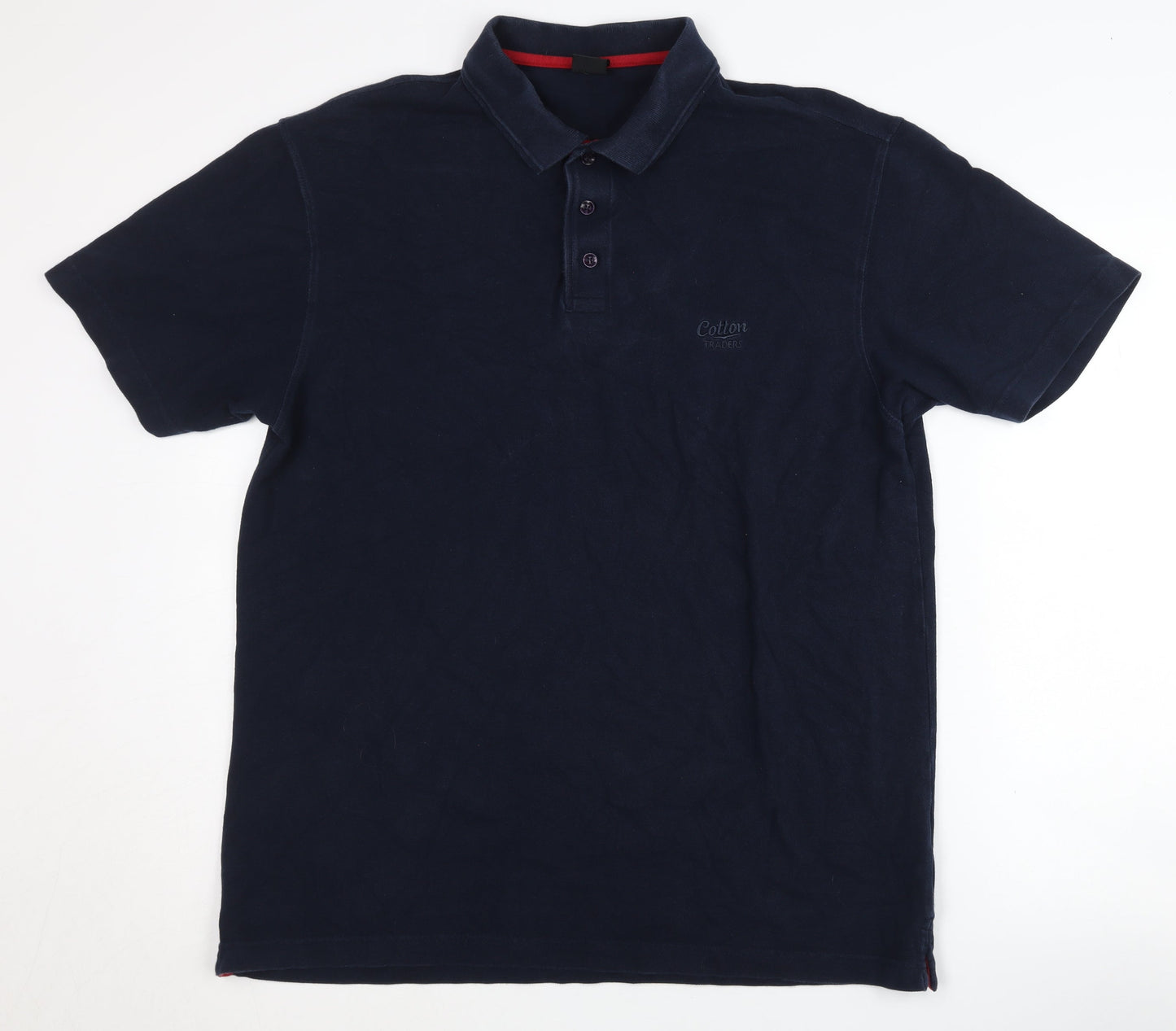 Cotton Traders Men's Blue Polo Shirt, L, Casual Wear