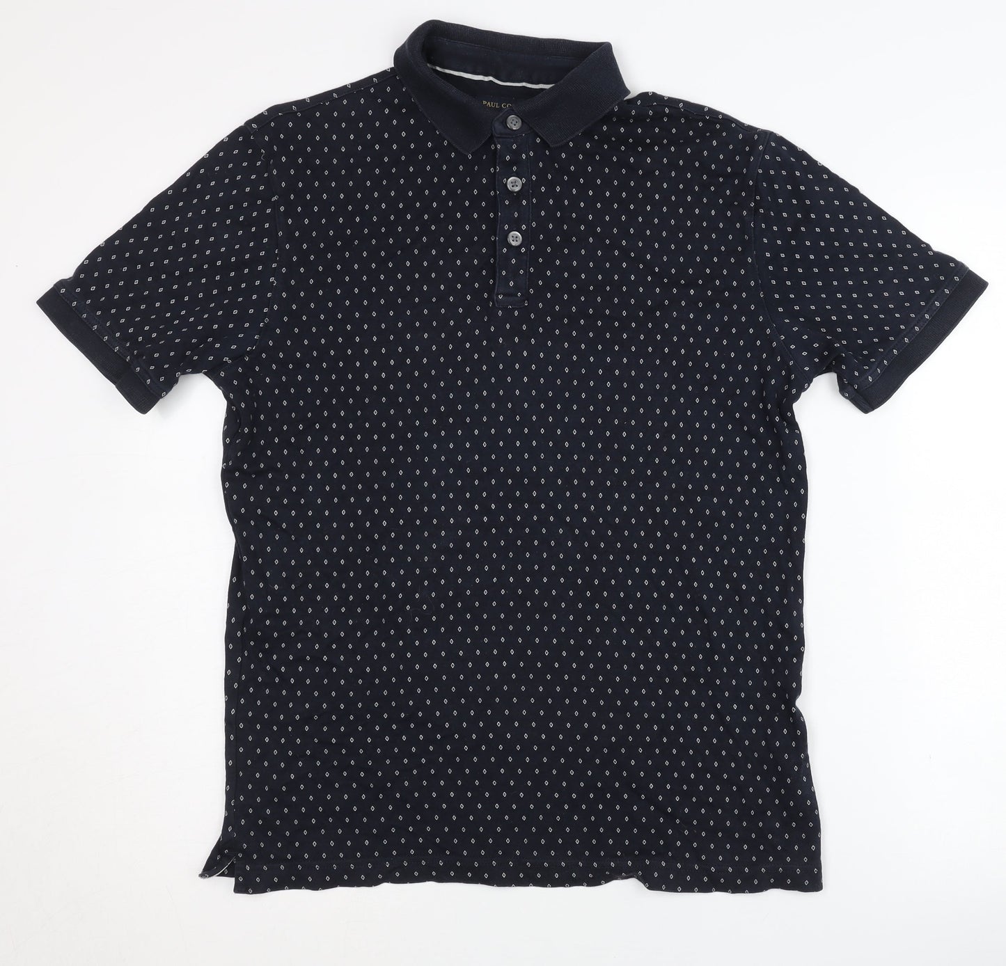 Paul Costelloe Men's Black Geometric Polo S