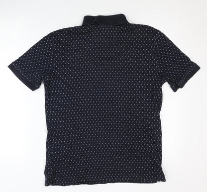 Paul Costelloe Men's Black Geometric Polo S