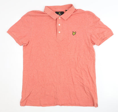 Lyle & Scott Men's Pink Polo Shirt in L, Short Sleeve