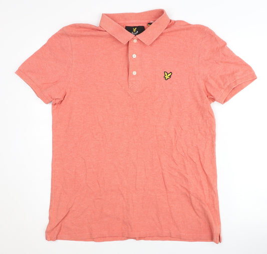 Lyle & Scott Men's Pink Polo Shirt in L, Short Sleeve