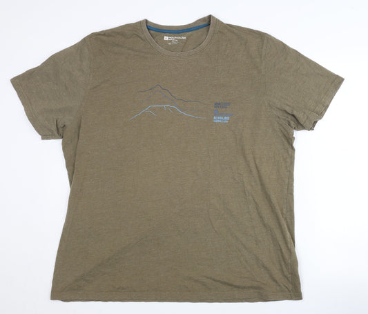 Mountain Warehouse Men's Brown 2XL T-Shirt, Graphic Print