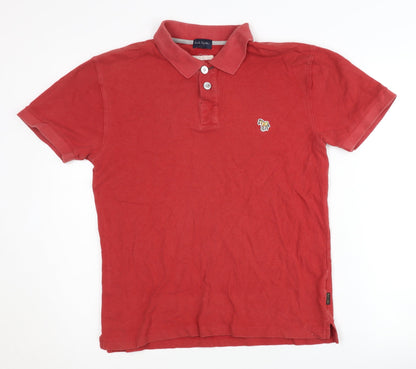Paul Smith Red Men's Polo Shirt, Small, Collared Casual