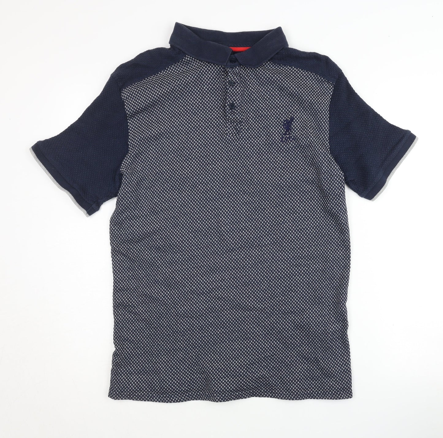 LFC Men's Blue Polo Shirt L in Geometric Pattern