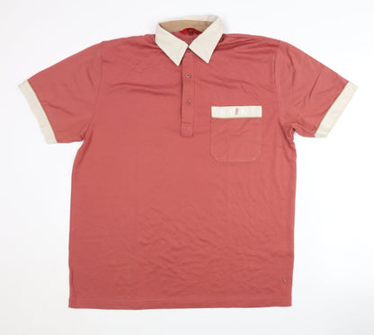 Gabicci Men's Red Polo Shirt L Retro Style