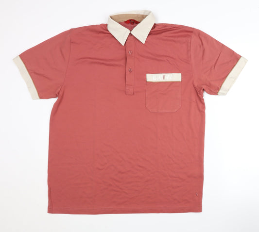 Gabicci Men's Red Polo Shirt L Retro Style