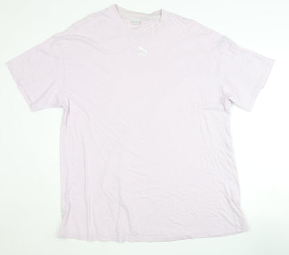 Puma Men's Pink Crew Neck T-Shirt, Size S, Short Sleeve