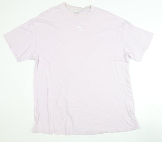 Puma Men's Pink Crew Neck T-Shirt, Size S, Short Sleeve
