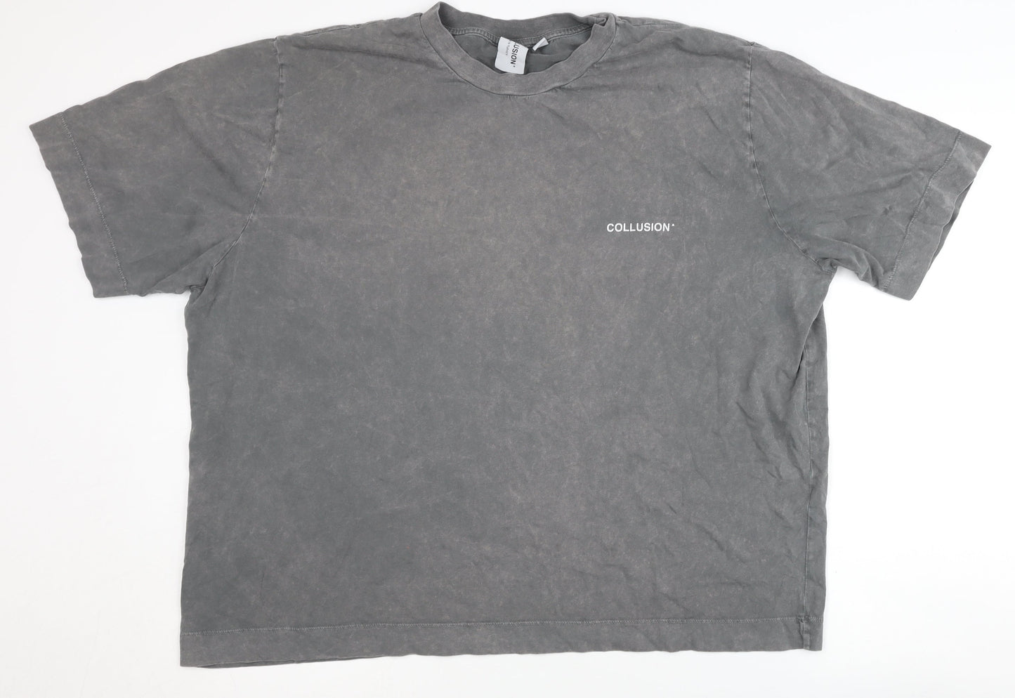 Unisex Adults UK Size 20 COLLUSION Grey Basic T-Shirt