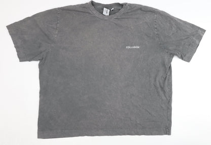 Unisex Adults UK Size 20 COLLUSION Grey Basic T-Shirt