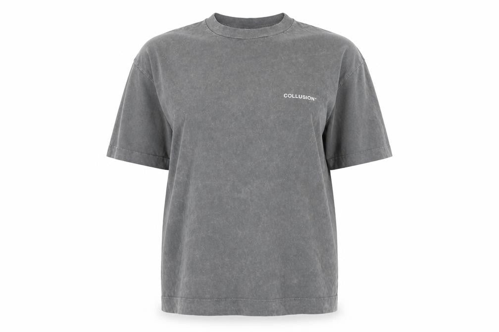 Unisex Adults UK Size 20 COLLUSION Grey Basic T-Shirt
