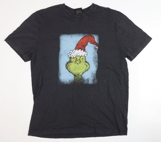 The Grinch Men's Black 2XL Christmas T-Shirt