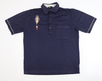 Gabicci Men's Blue L Polo Shirt with Embroidery