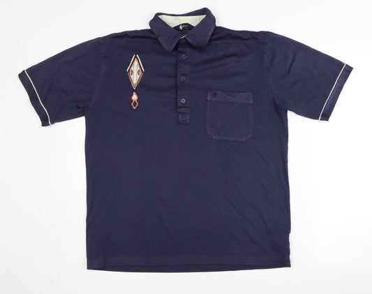Gabicci Men's Blue L Polo Shirt with Embroidery