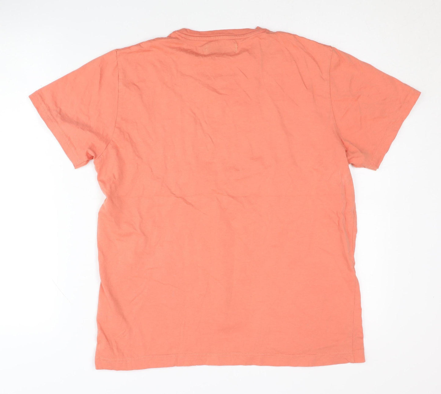 Pierre Cardin Men's Orange Cotton T-Shirt - M, Graphic