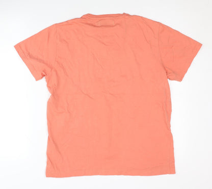 Pierre Cardin Men's Orange Cotton T-Shirt - M, Graphic
