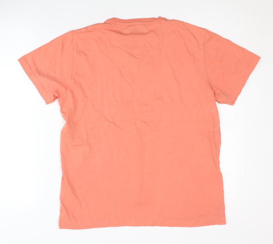 Pierre Cardin Men's Orange Cotton T-Shirt - M, Graphic