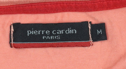 Pierre Cardin Men's Orange Cotton T-Shirt - M, Graphic