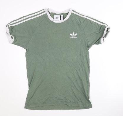 Adidas Men's Green S Cotton T-Shirt Logo Design