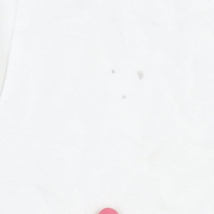 Adidas Men's White S T-Shirt, Colourblock Crew Neck