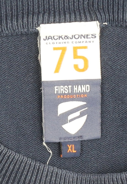 Jack & Jones Men's Blue XL Pullover Crew Neck Jumper