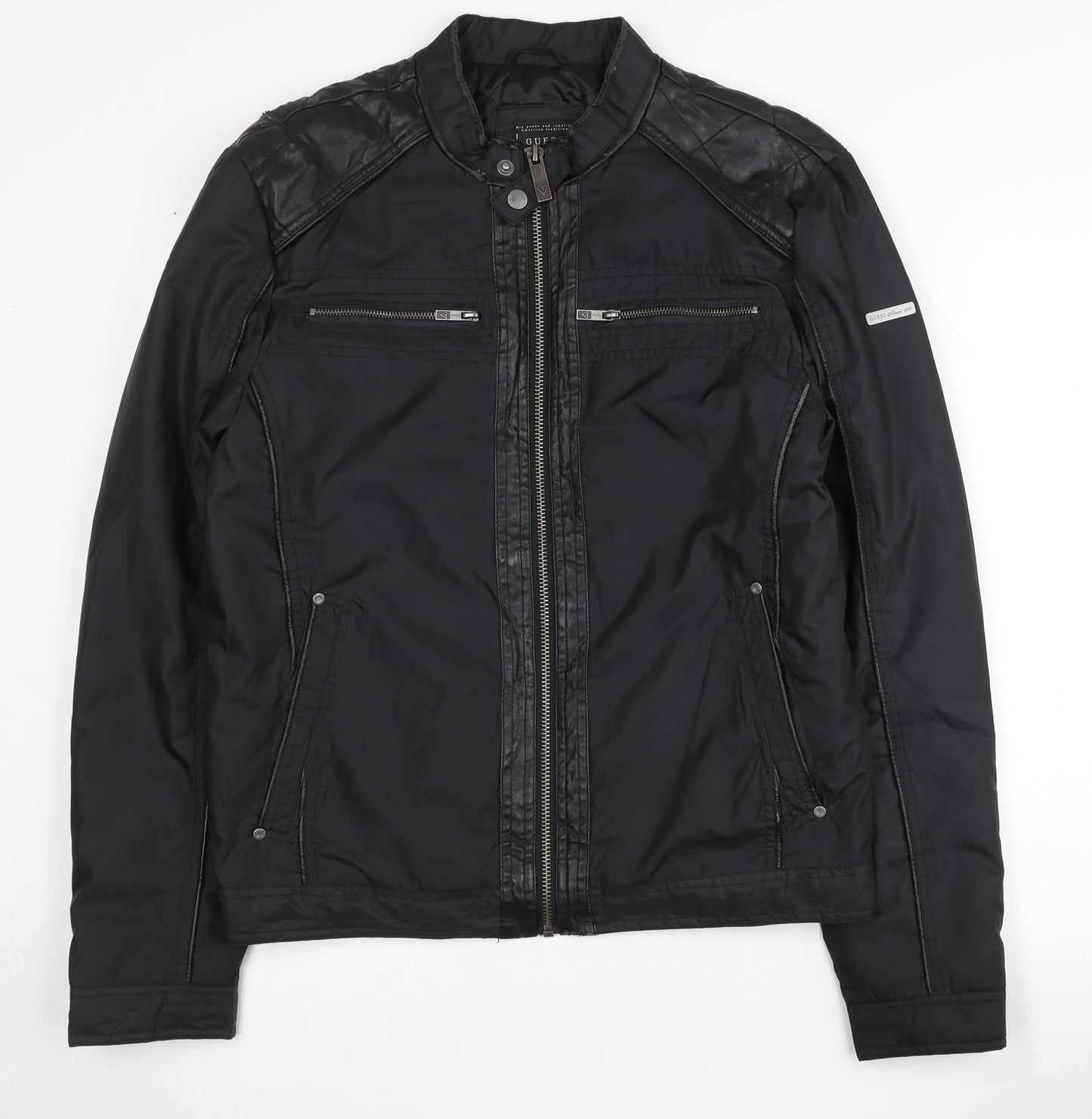 Guess Women's Black Motorcycle Jacket UK 8 Casual