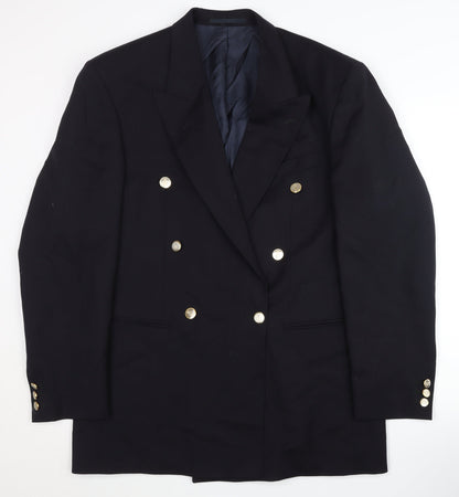 Scott & Taylor Men's Black Wool Blazer - 40L Classic