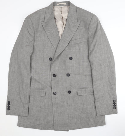 Autograph Men’s Grey Double-Breasted Blazer 40L