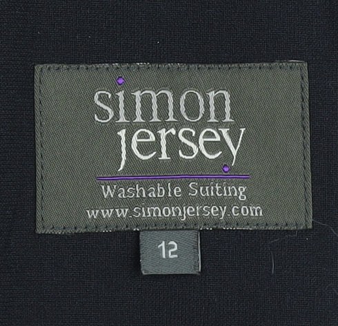 Womens UK Size 12 Simon Jersey Regular Black Suit Jacket
