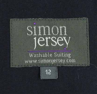 Womens UK Size 12 Simon Jersey Regular Black Suit Jacket