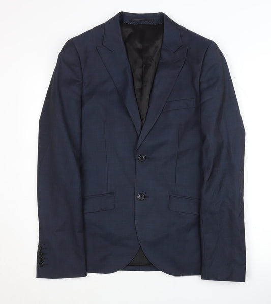 Mens UK Size 36 Topman Regular Blue Suit Jacket