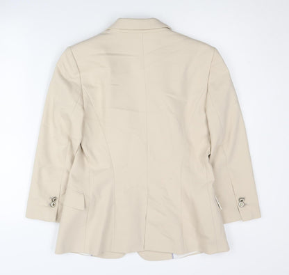 Zara Basic Women's Beige Blazer Size 12 Regular Fit