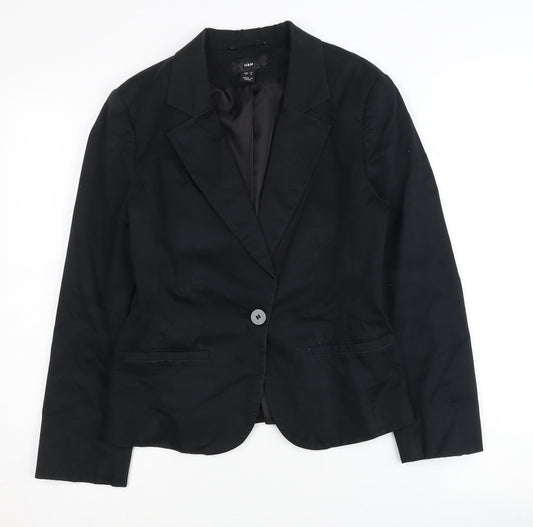 H&M Women's Black Blazer Size 8 Single Breasted