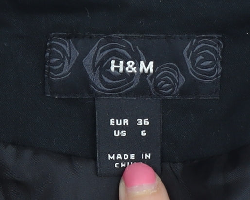 H&M Women's Black Blazer Size 8 Single Breasted