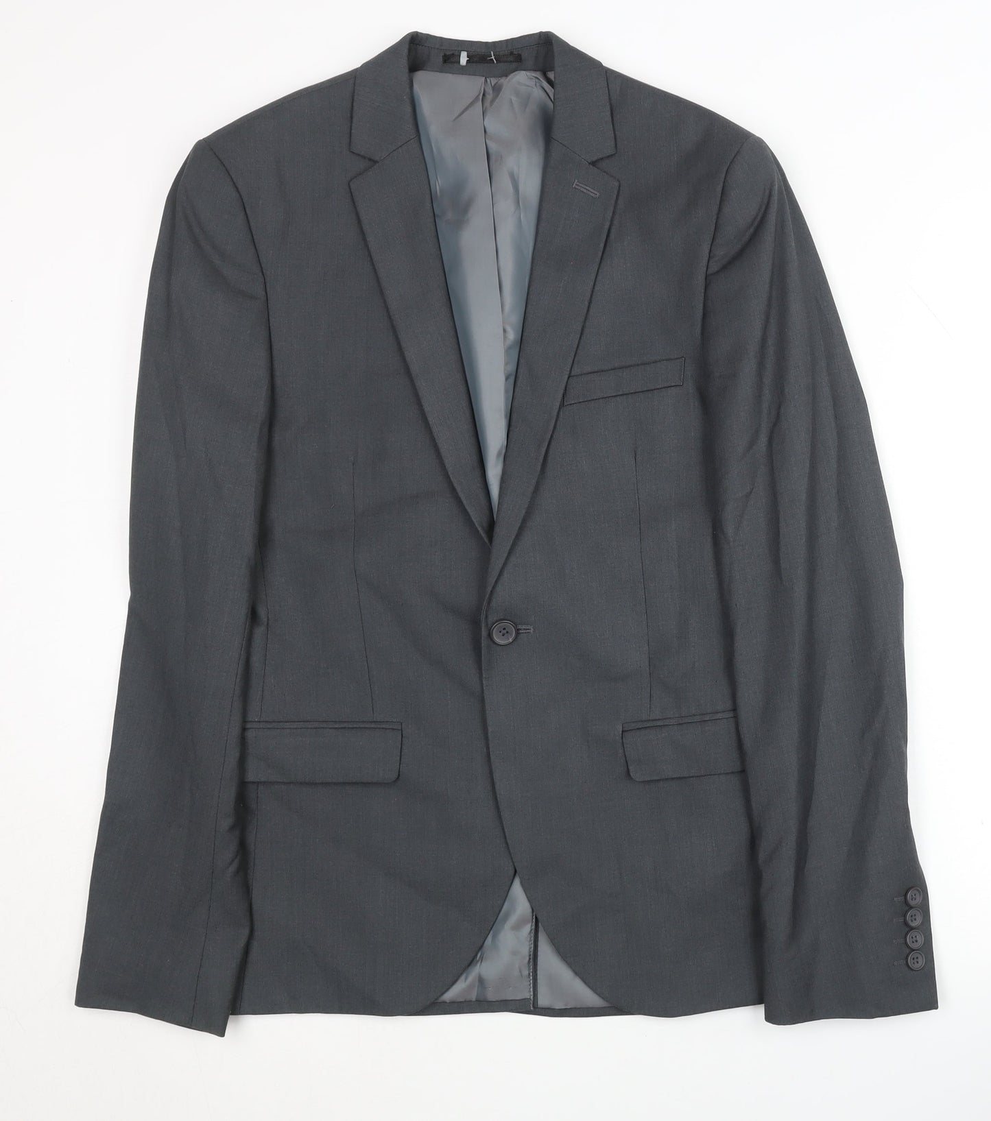 Mens UK Size 36 Topman Regular Grey Suit Jacket