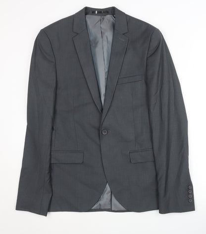 Mens UK Size 36 Topman Regular Grey Suit Jacket