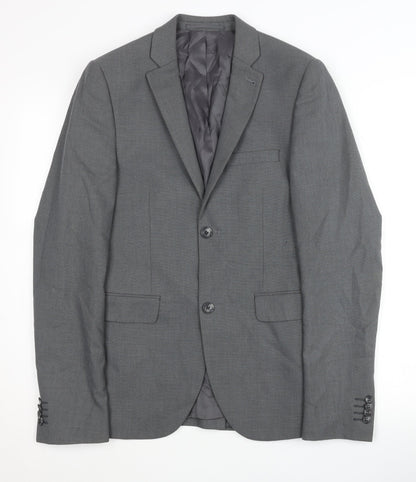 Mens UK Size 36 Topman Regular Grey Suit Jacket