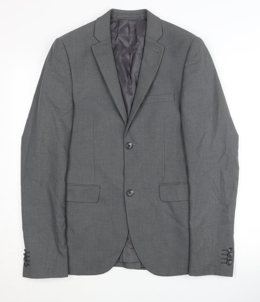 Mens UK Size 36 Topman Regular Grey Suit Jacket