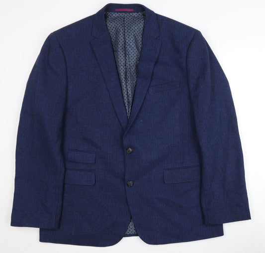 Mens UK Size 44 Sleek Street Regular Blue Suit Jacket