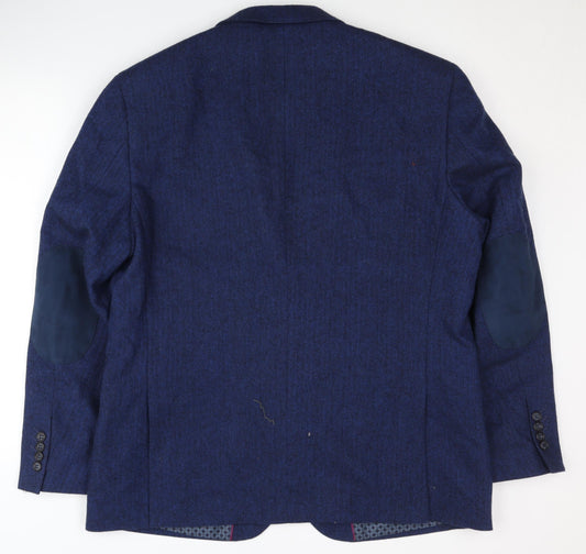 Mens UK Size 44 Sleek Street Regular Blue Suit Jacket