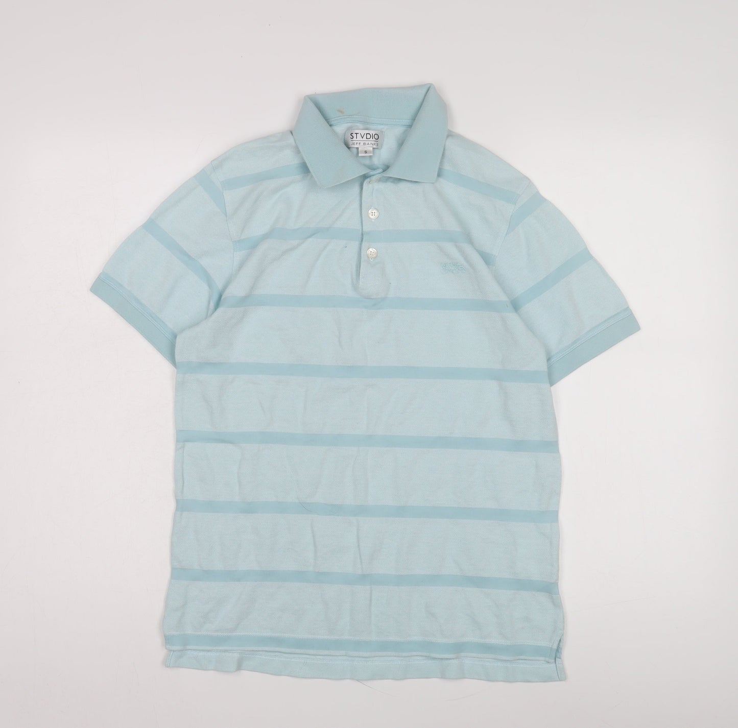 STVDIO Jeff Banks Men's Blue Striped Polo Shirt S