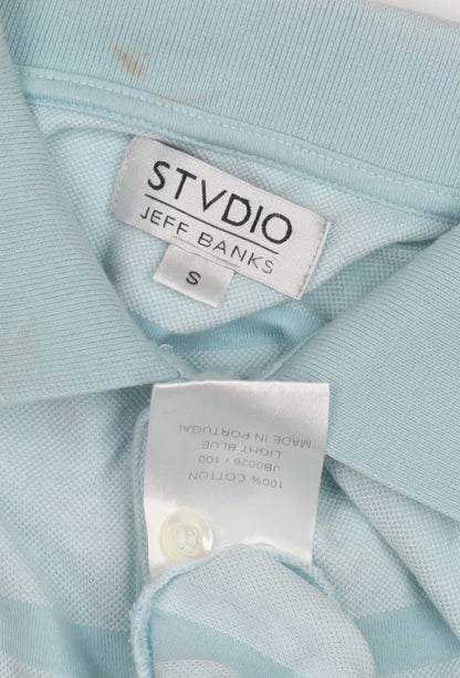 STVDIO Jeff Banks Men's Blue Striped Polo Shirt S