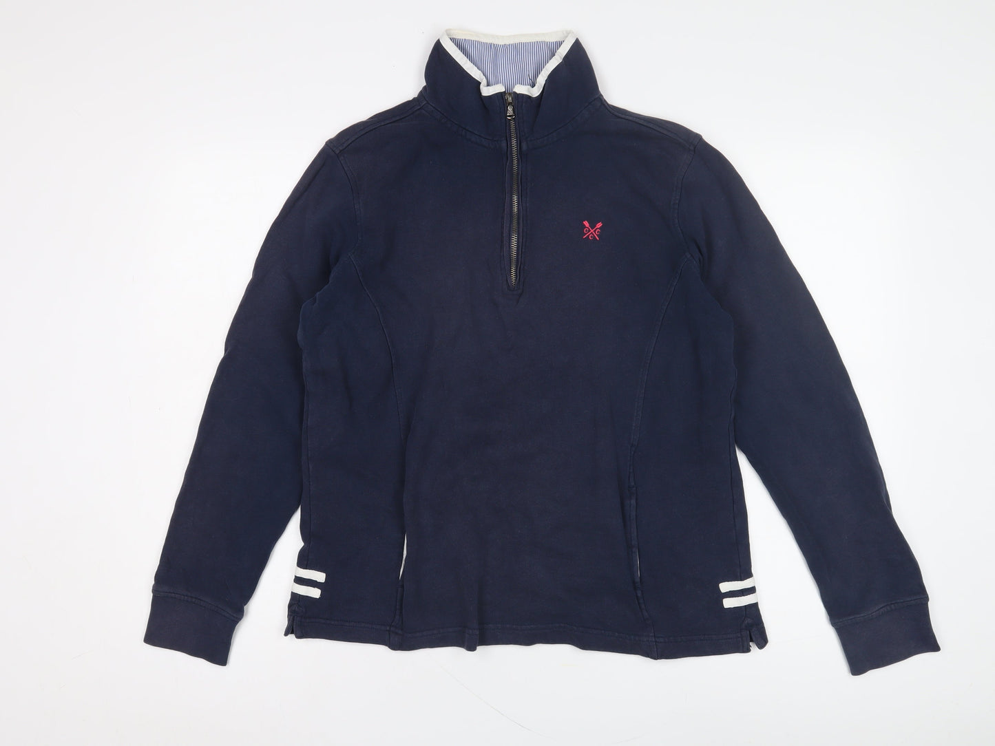Mens UK Size 12 Crew Clothing Co. Blue 1/4 Zip Sweatshirt