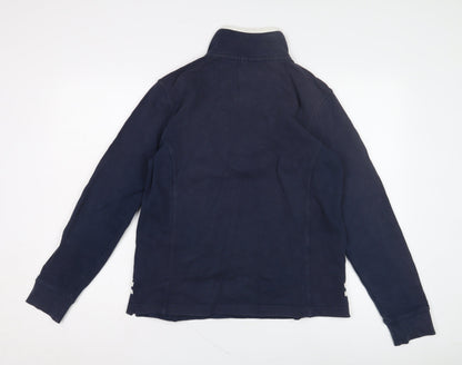 Mens UK Size 12 Crew Clothing Co. Blue 1/4 Zip Sweatshirt