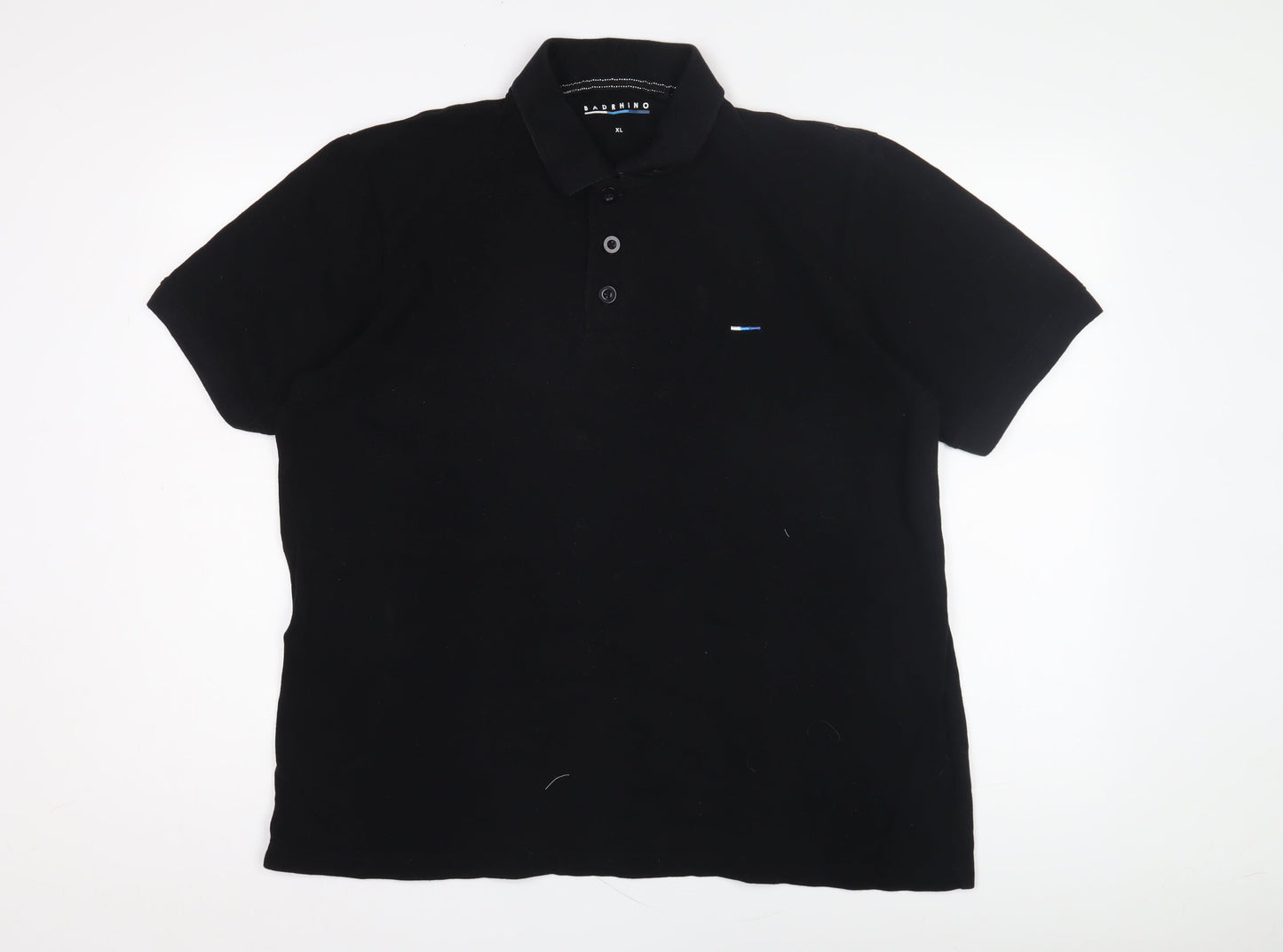 BadRhino Men's Black Polo Shirt XL Solid Casual
