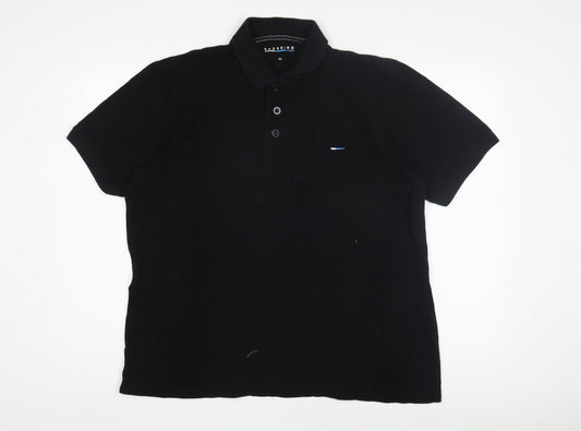 BadRhino Men's Black Polo Shirt XL Solid Casual